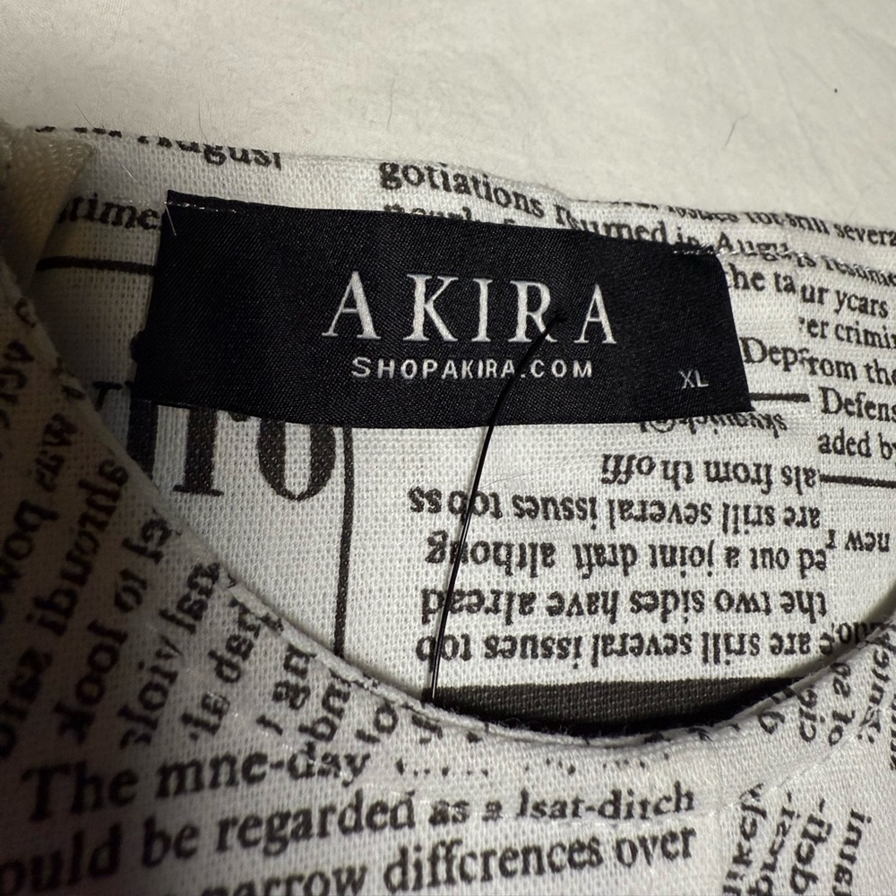 AKIRA Read The News Black and White Lace Up Underbust Corset XL - Picture 3 of 11